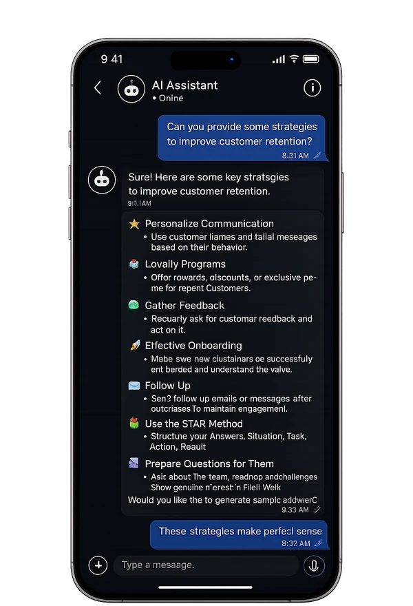 AI chat conversation preview